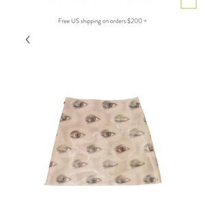 Leeann Huang BEIGE BLINKING EYE MINI SKIRT